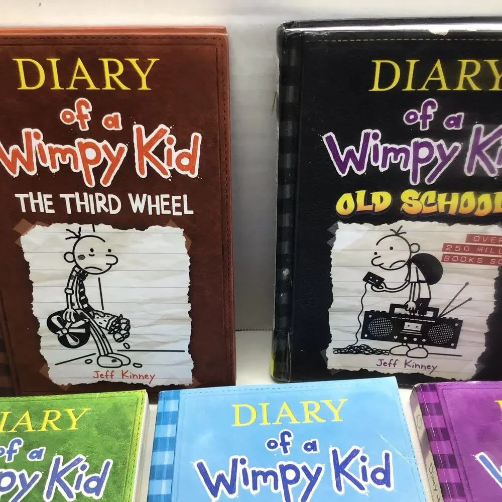 Diary of a Wimpy Kid Book Lot 7 Hardcover Softcover Books Jeff Kinney Dog Days